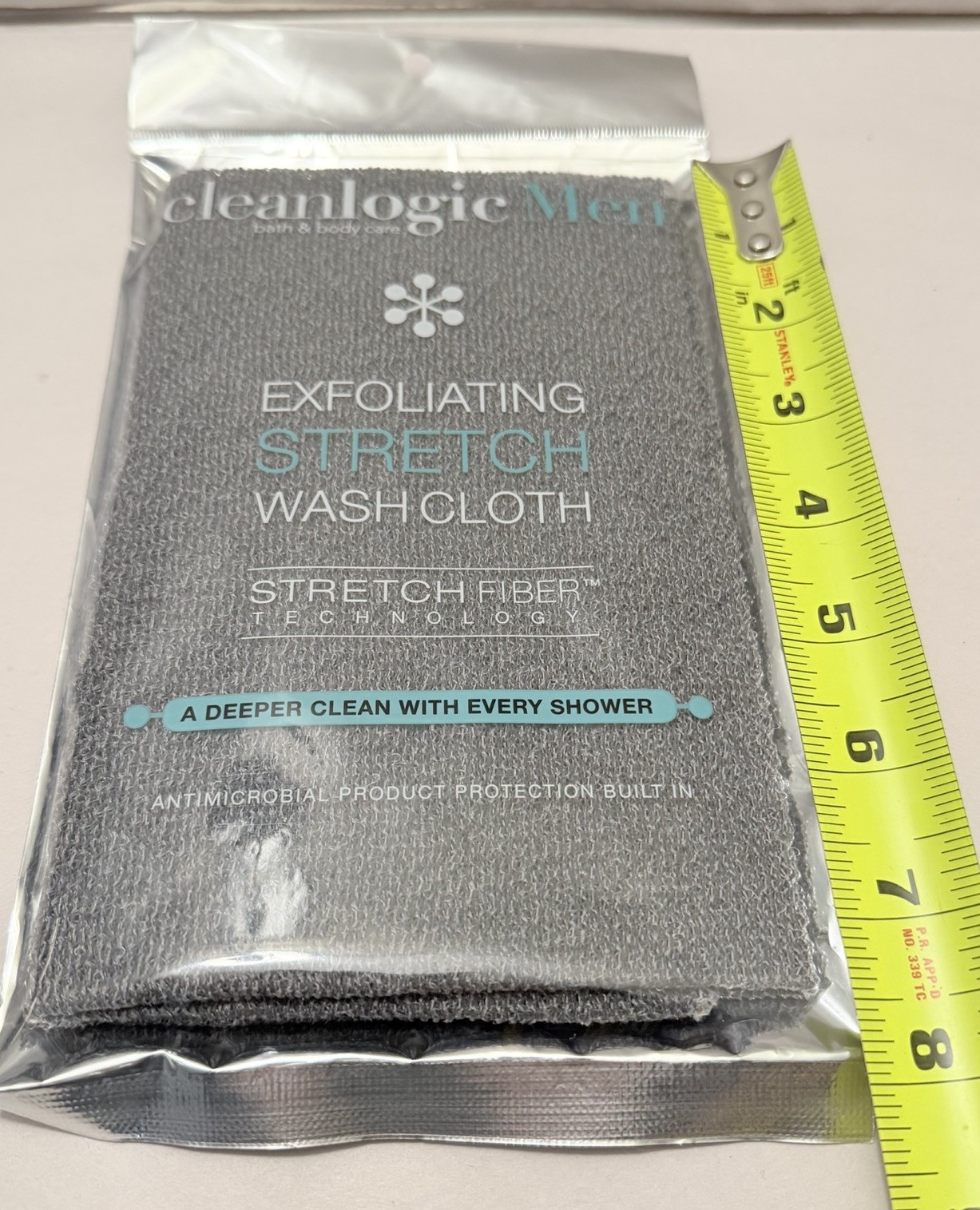 Clean Logic Detox Charcoal Purifying Stretch Wash Cloth Gray 1 Count Spa Shower