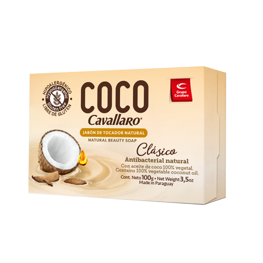 Natural Beauty Soap -Coco Cavallaro -100% Vegetal Coconut Soap Oil 3.5oz Classic
