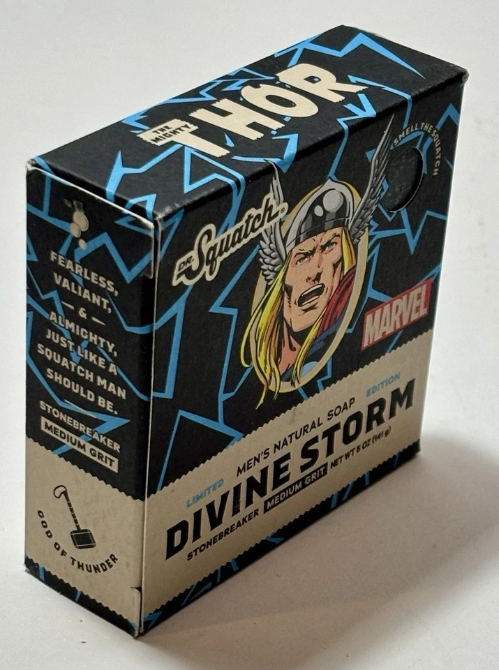 NIB~ Dr Squatch Marvel Soap Divine Storm Thor 5 oz 2x Bars Limited Ed Hero AX2