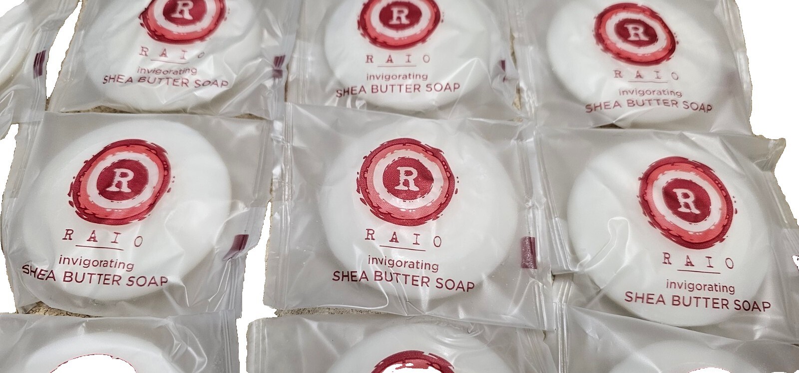 Raio Shea Butter Face and Body Travel Soap Hotel 250 Bars 0.8oz each & FREE SHIP
