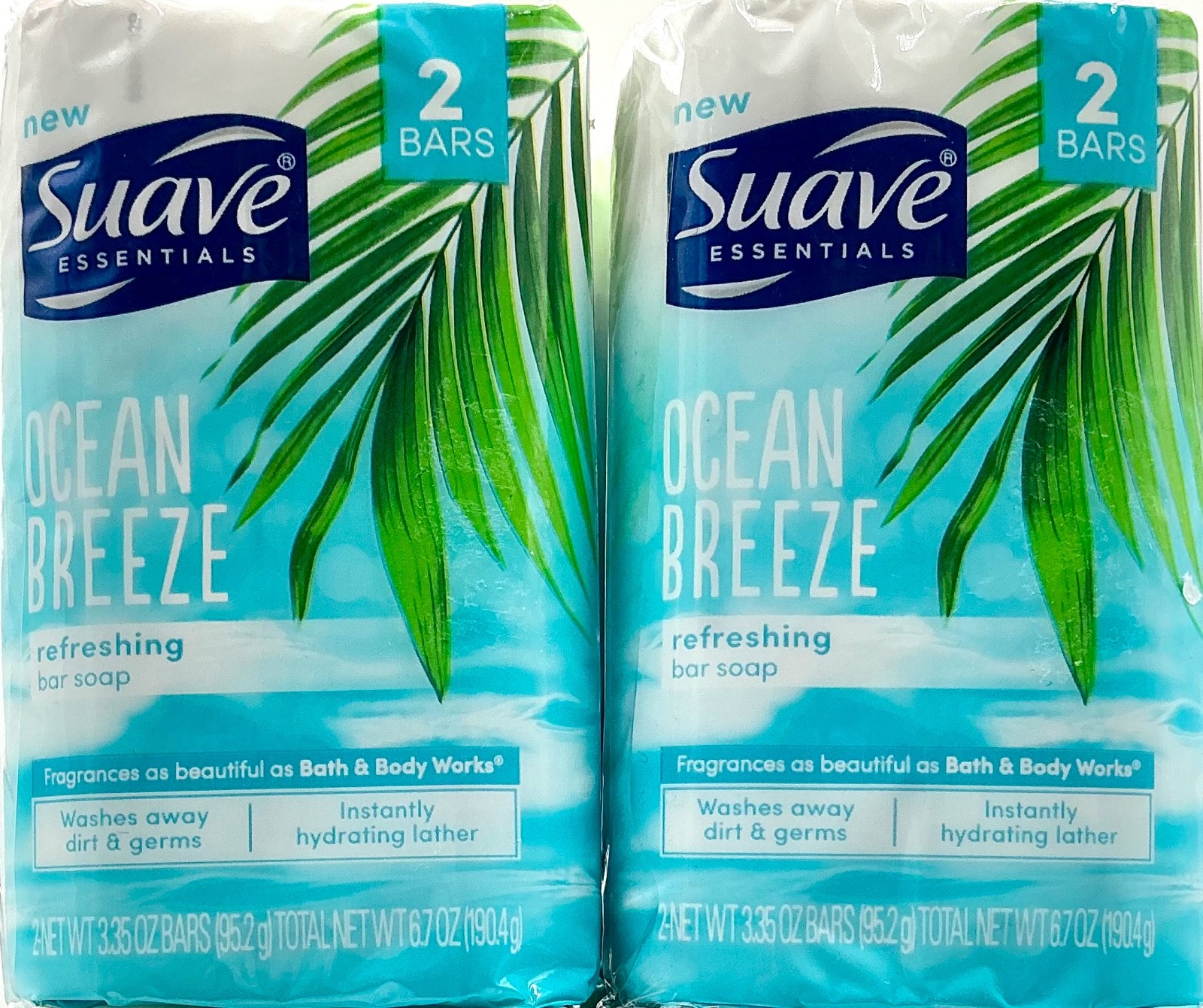 SUAVE Ocean Breeze Refreshing Soap Total of 16 Bars (3.35 oz ea) 8 Packs of 2