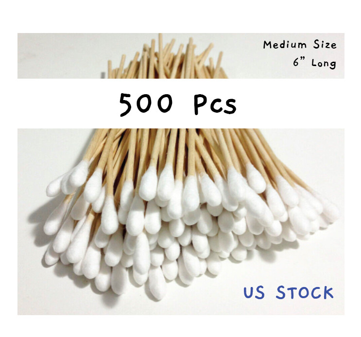 500 Pc Cotton Swab Applicator Q-tip Swabs 6″ Extra Long Wood Handle Cleaning New