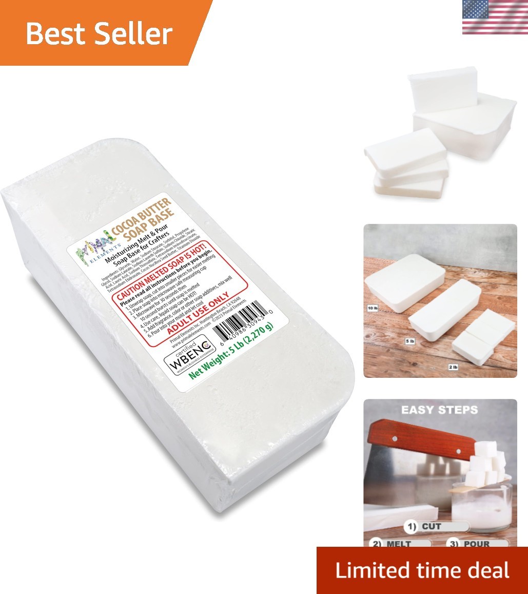 Cocoa Butter Soap Base – Customizable Melt & Pour Glycerin for Unique Creations