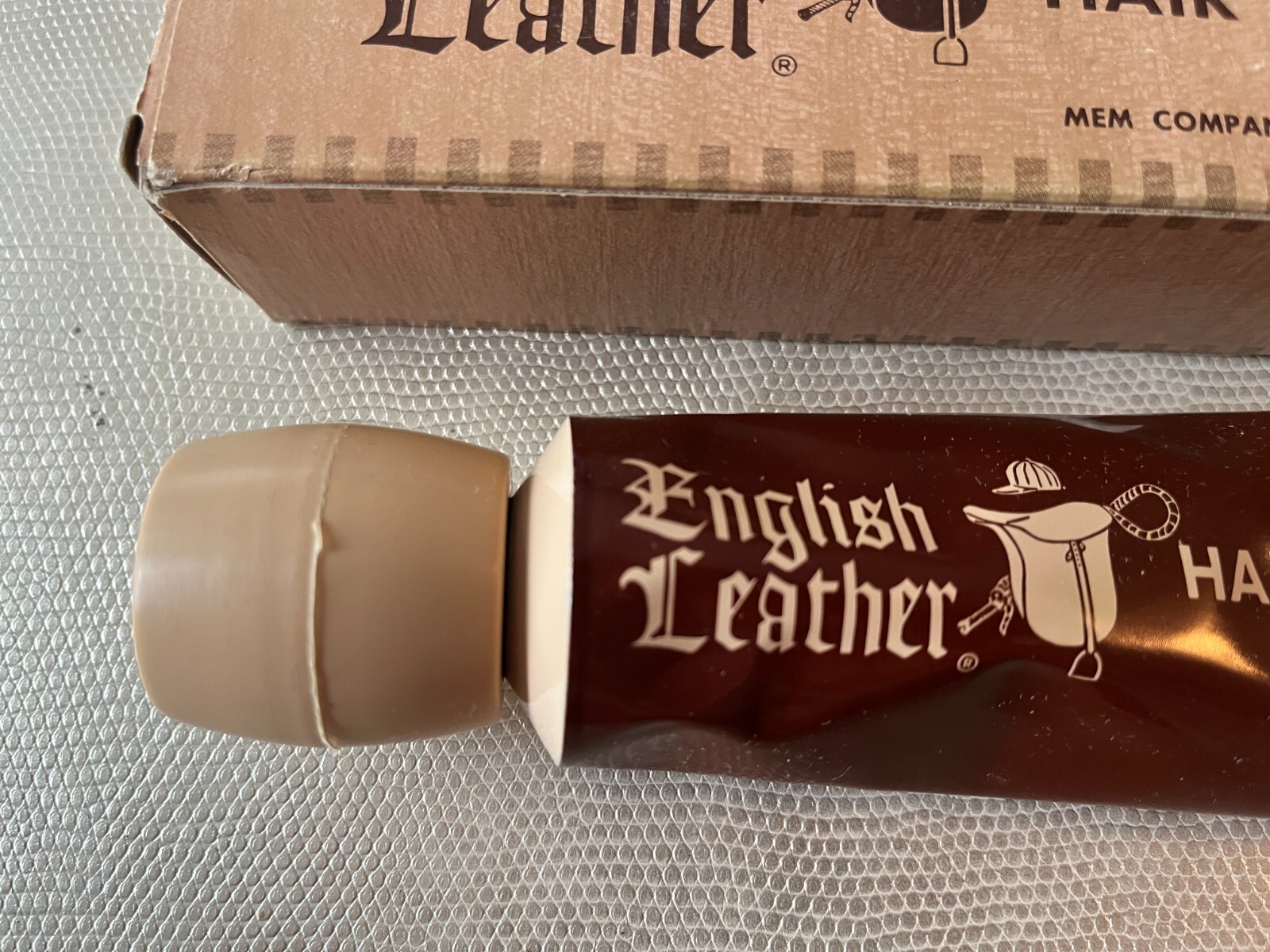 Vintage English Leather Soap on a Rope & Hair Dressing Tube BRAND NEW OLD STOCK
