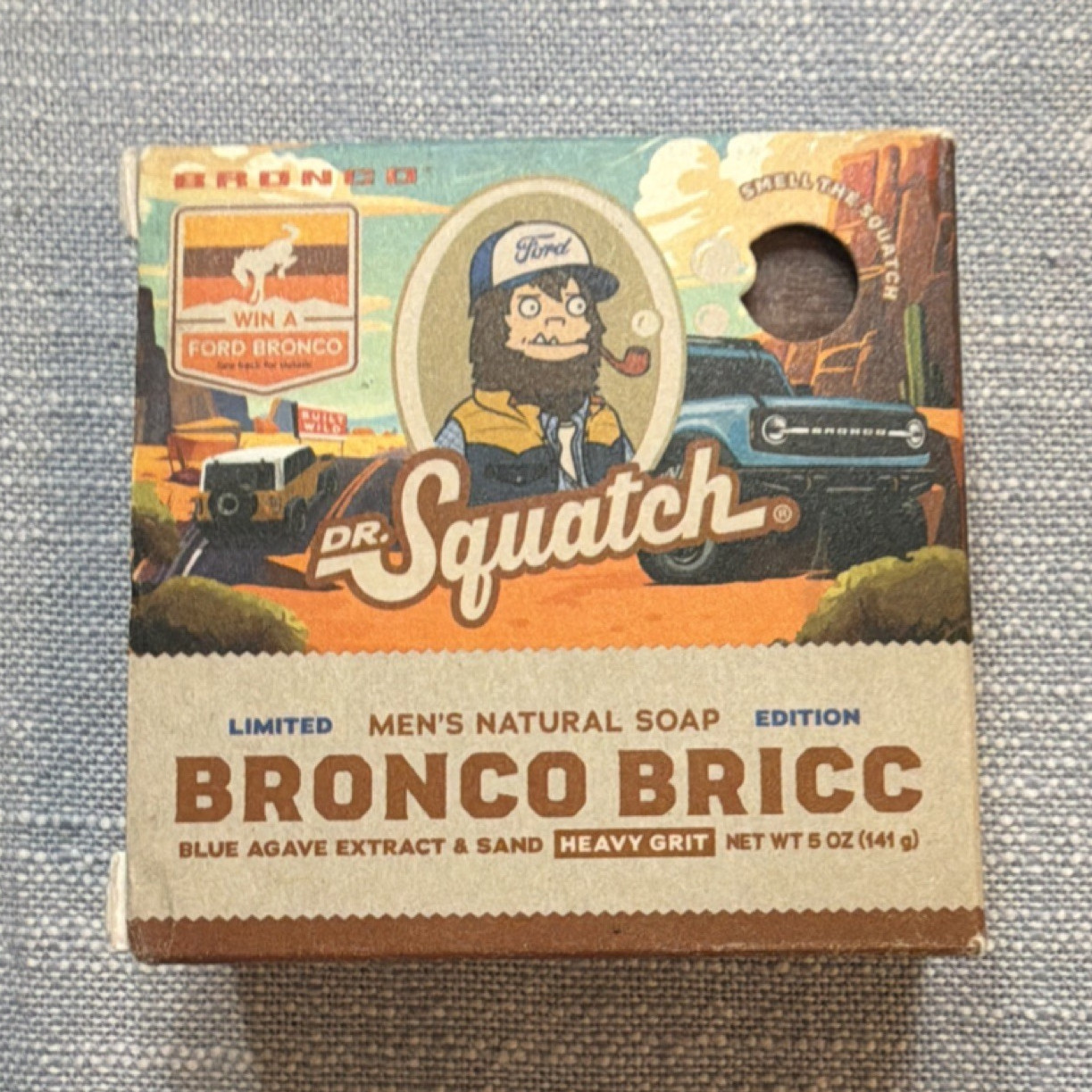 Dr. Squatch Bronco Bricc Blue Agave Extract & Sand Heavy Grit Men’s Soap 5 oz