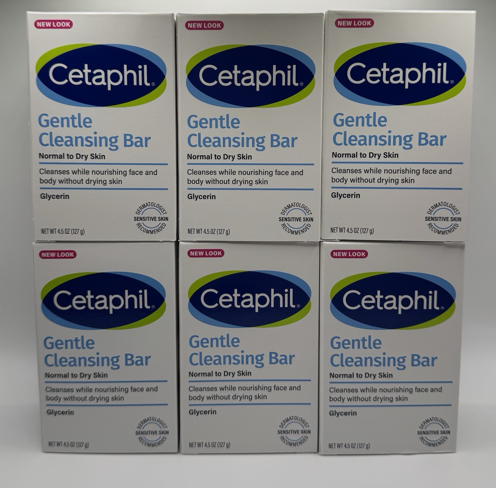 Lot of 6 Cetaphil Gentle Cleansing Bar Soap Normal to Dry Skin | NEW