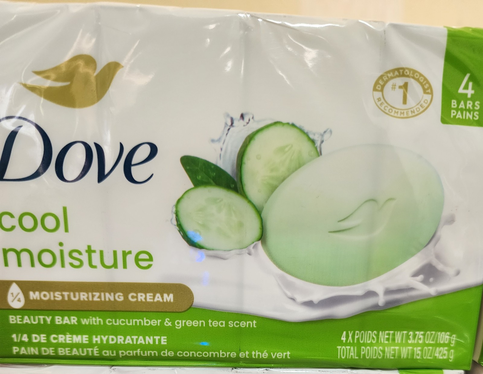 24 Pack Dove Cool Moisture Cucumber & Green Tea Bar Soap 3.75oz Each Brand New.