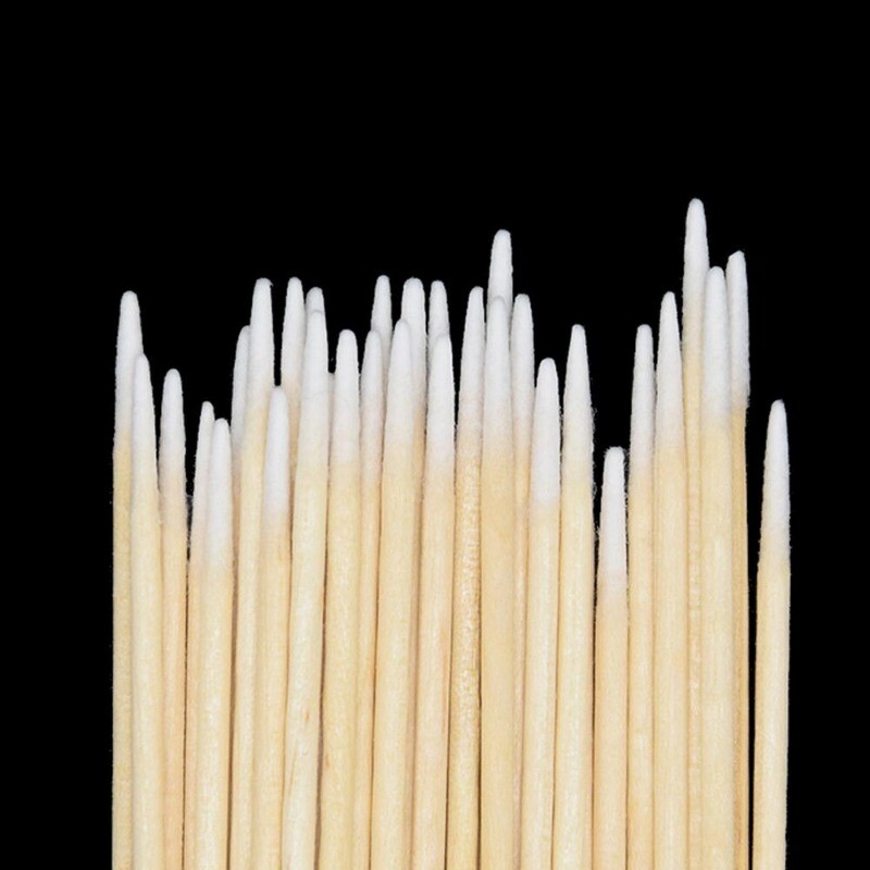 100PCS Cotton Swabs Pointed Swab Applicator Q-tips Wooden Sticks Applicator