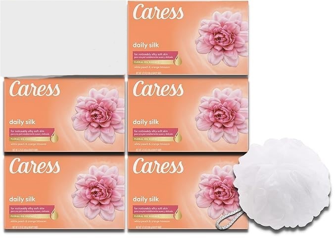 5 x Caress Daily Silk 3.75 oz Bar Soap FREE SHIPPING