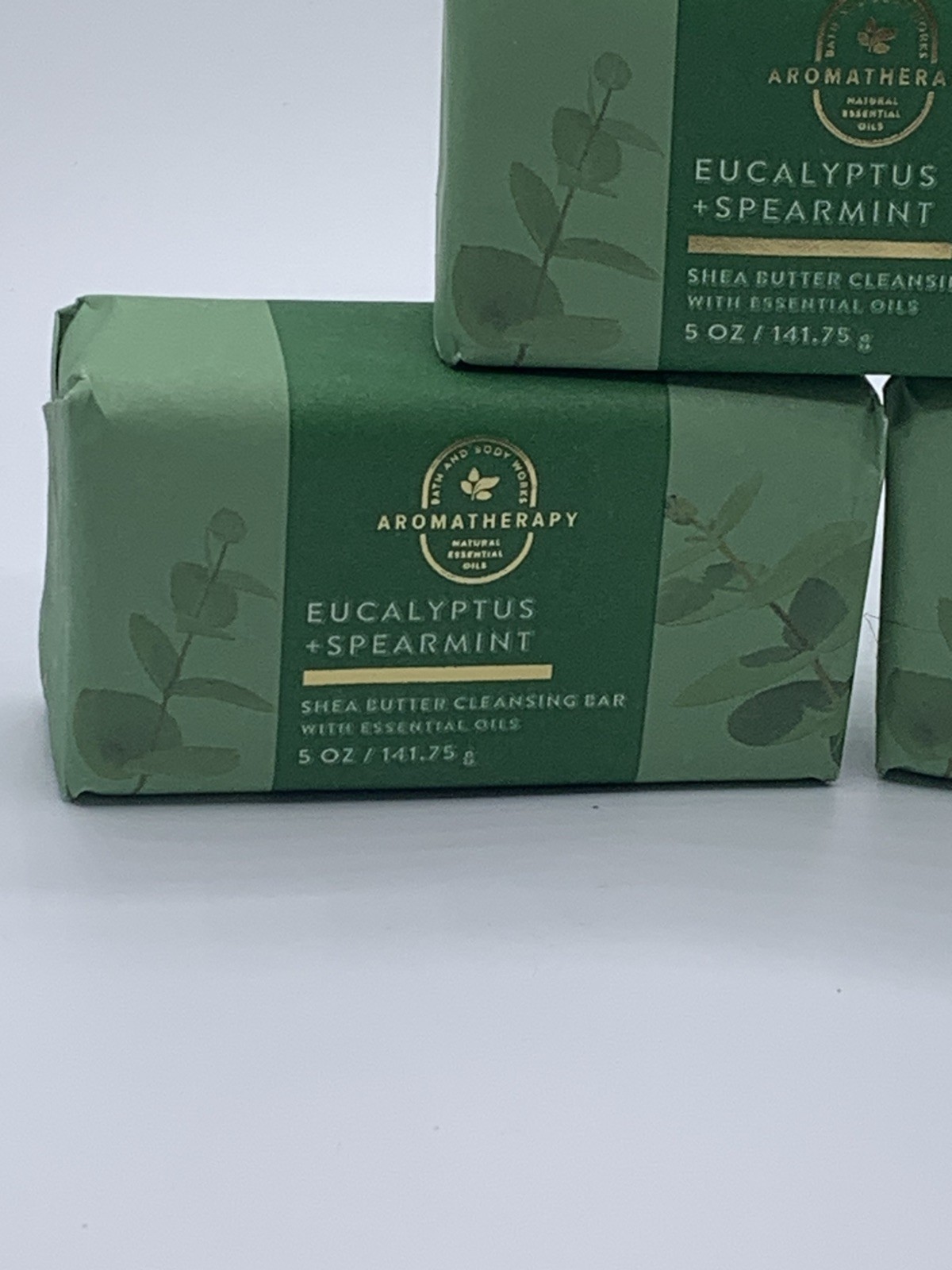 Bath Body Works Aromatherapy Eucalyptus Spearmint Shea Butter Cleansing Bar X3 N