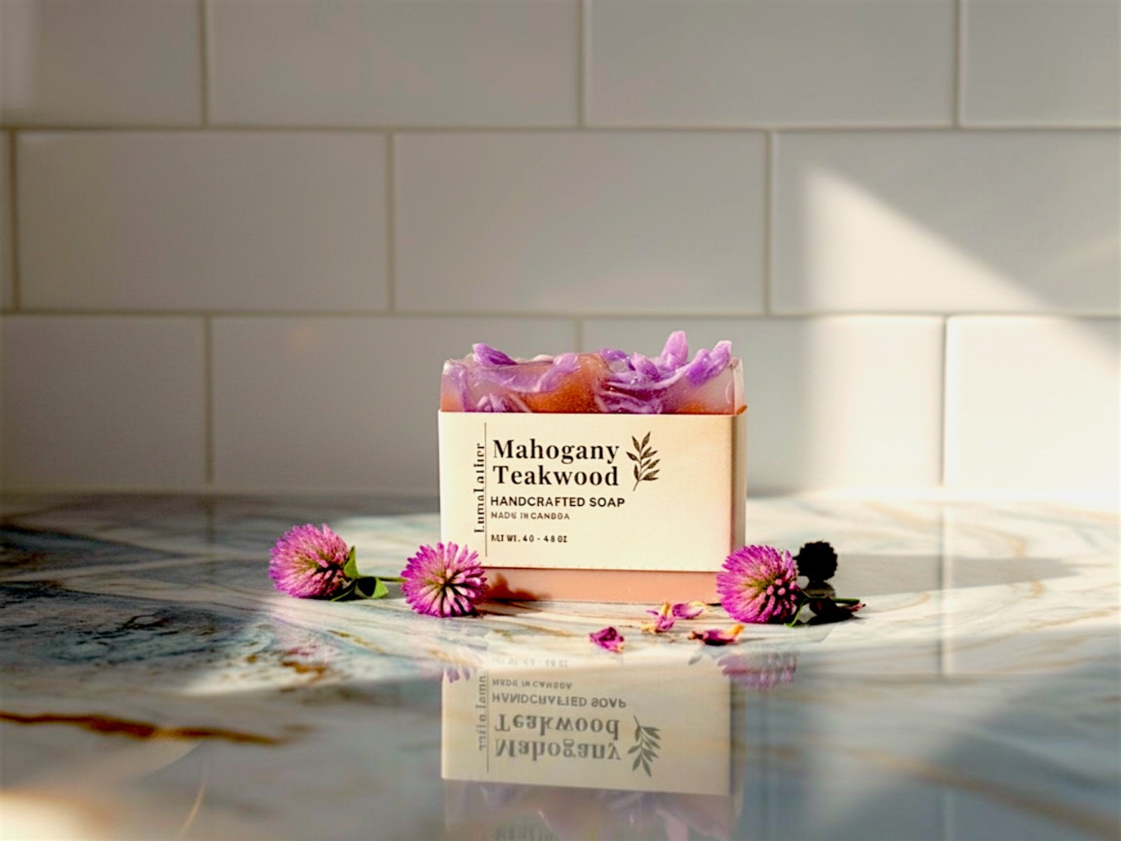 LumaLather Mahogany Teakwood Handmade Soap Bar – Moisturizing Artisan Bath Soap