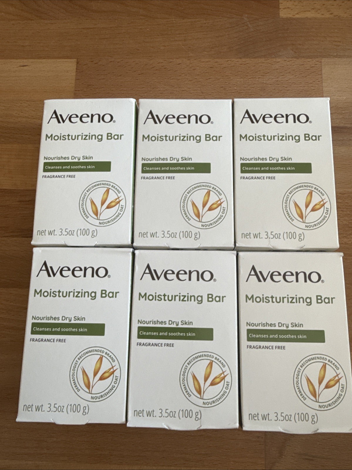 6X-Aveeno Moisturizing Soap Bar With Nourishing Oat 3.5oz EA New