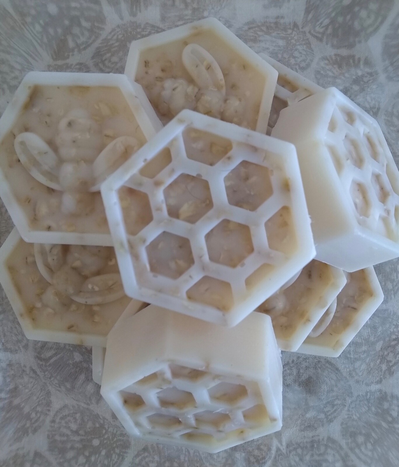 Homemade honeycomb goats milk and honey soaps octagon shape 