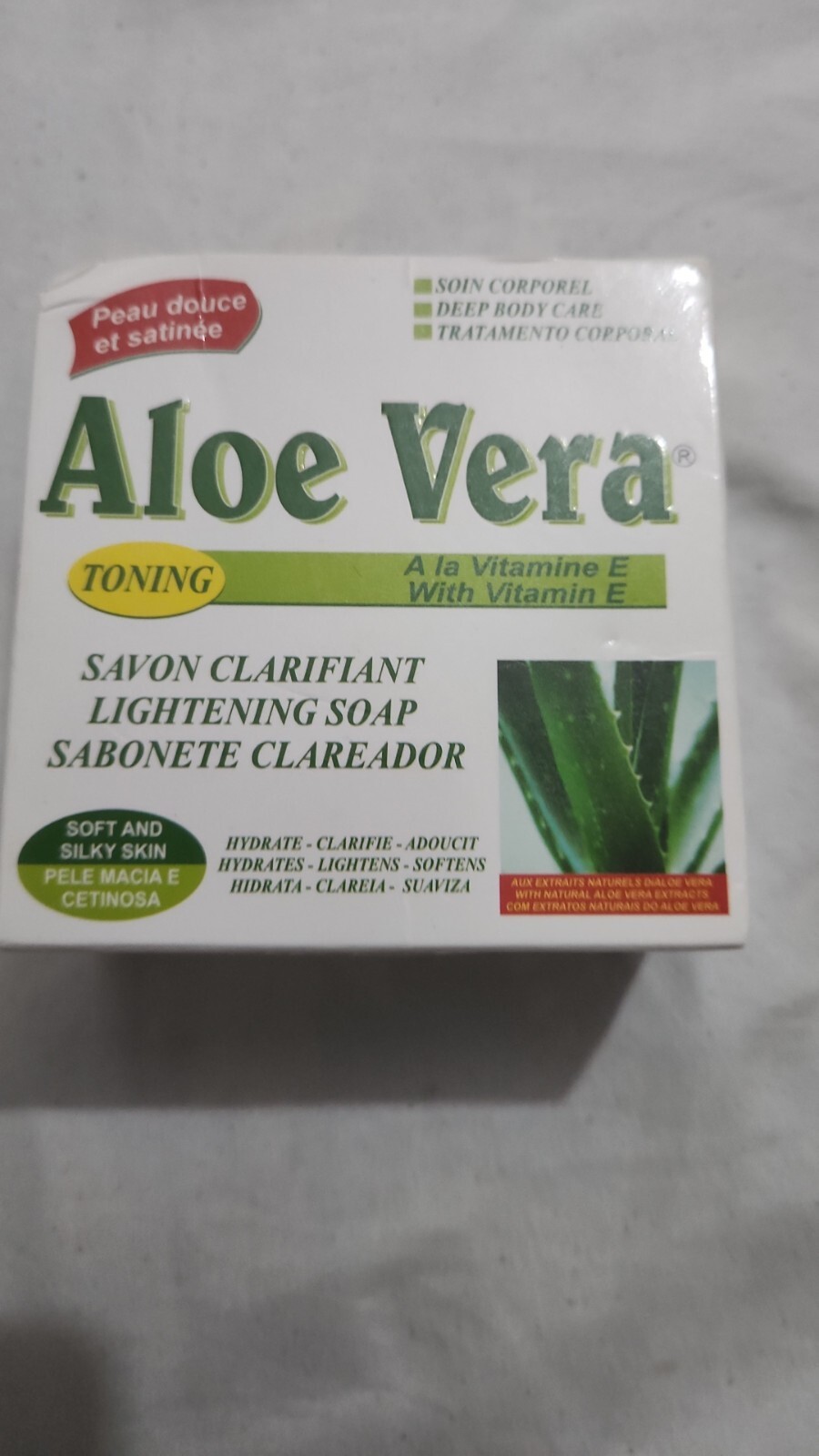 1×ALOE VERA SOAP, Softens, Lightens, Hydrates Toning with Vit E 150g 5.29oz