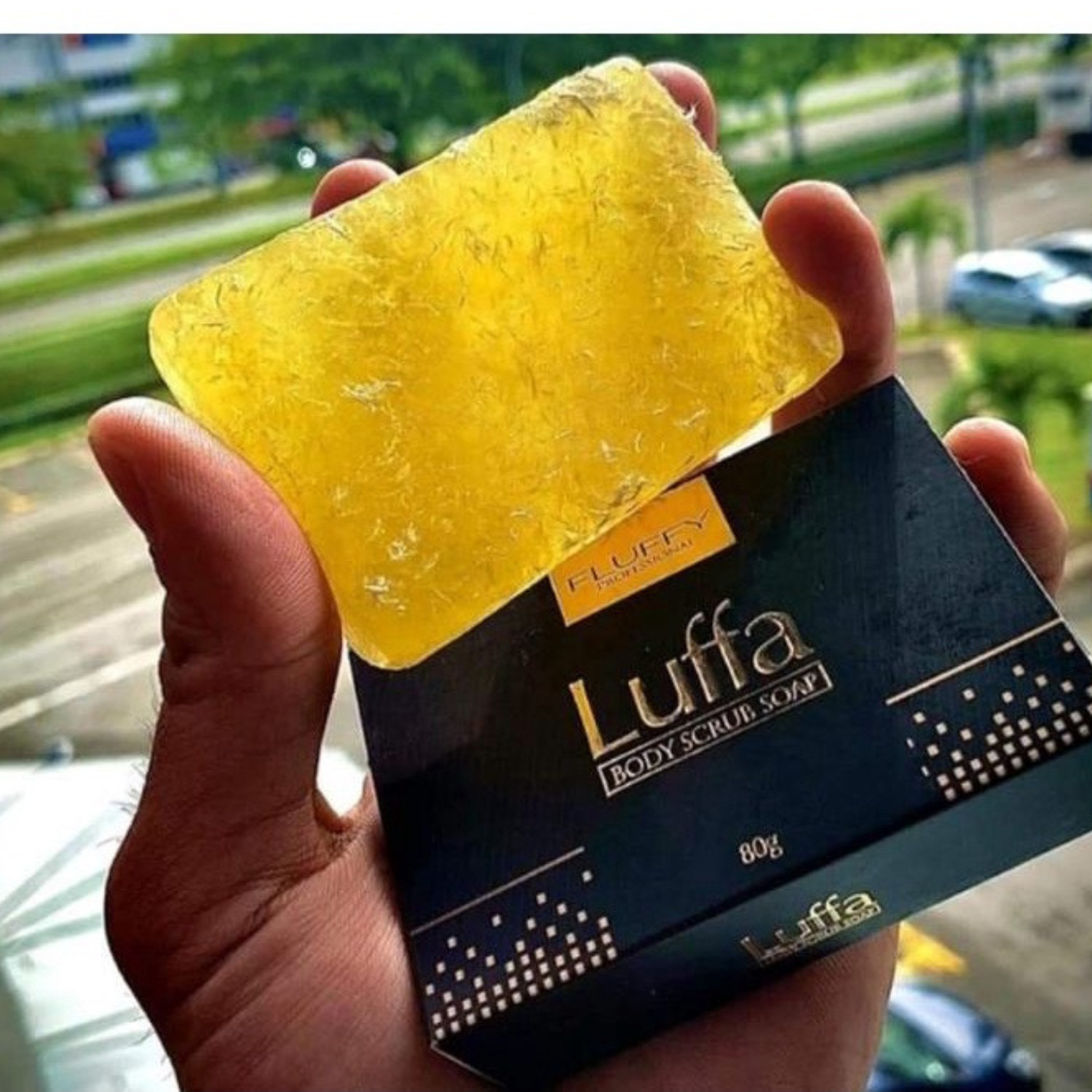 1 box Original Fluffy Luffa Body Scrub Bar Soap Remove Dirt dead skin cell 80g