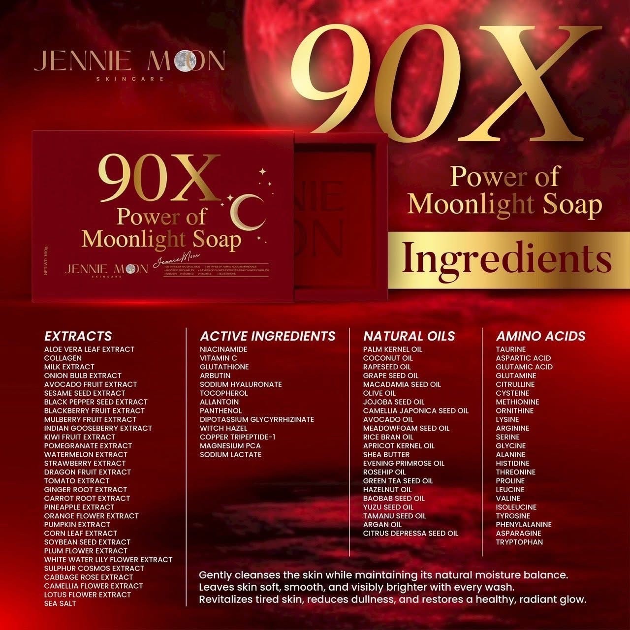 JENNIE MOON C 90X Moonlight Facial Soap 160g USA Seller