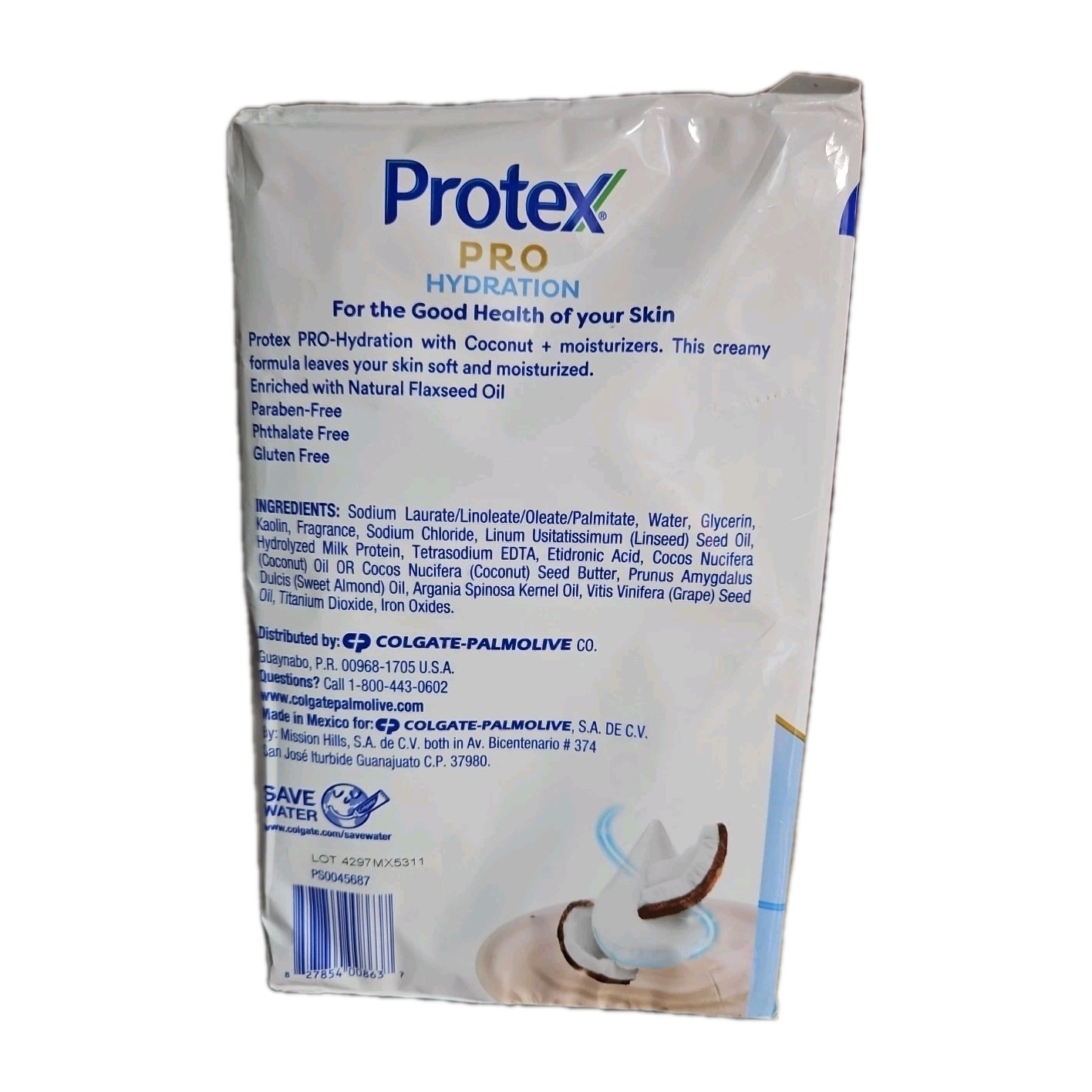 16 BARS PROTEX PRO HYDRATION MILK PROTEIN & COCONUT ANTIBACTERIAL SOAP