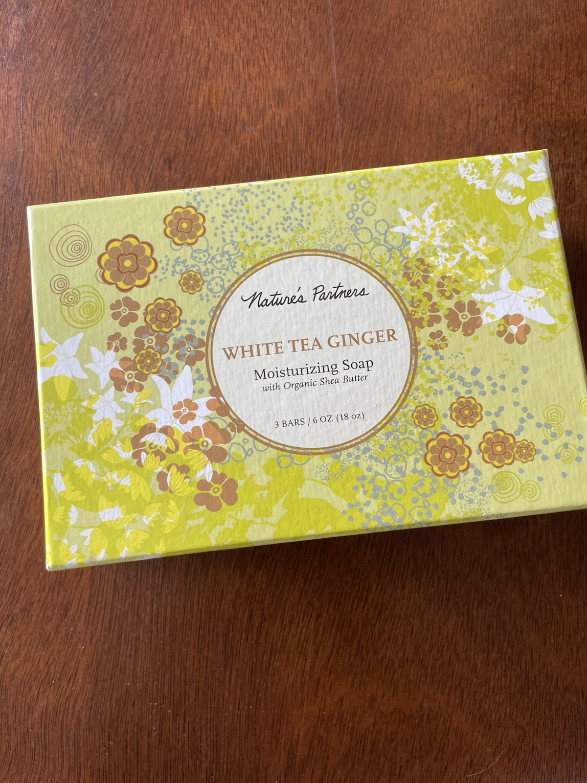 New Nature’s Partner Organic Shea Butter White Tea Ginger 3 Bars Sealed