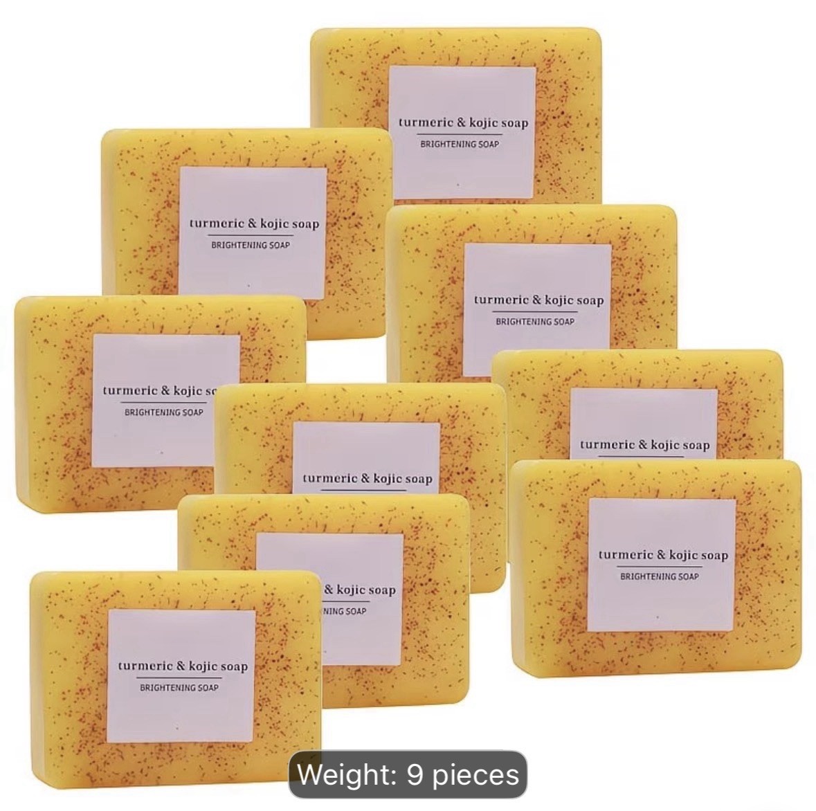 24PCS Turmeric & Kojic Brightening Soap Bar Moisturizing Speckled Rectangular
