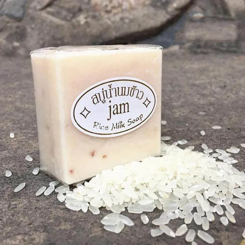Rice Milk Soap Bar Original Handmade Gluta Collagen For Face and Body 3 X60GRM