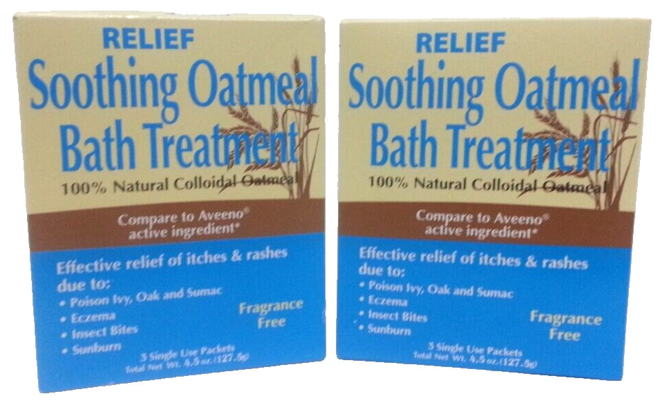 2x RELIEF SOOTHING OATMEAL BATH TREATMENT Fragrance Free ComparAveeno natural