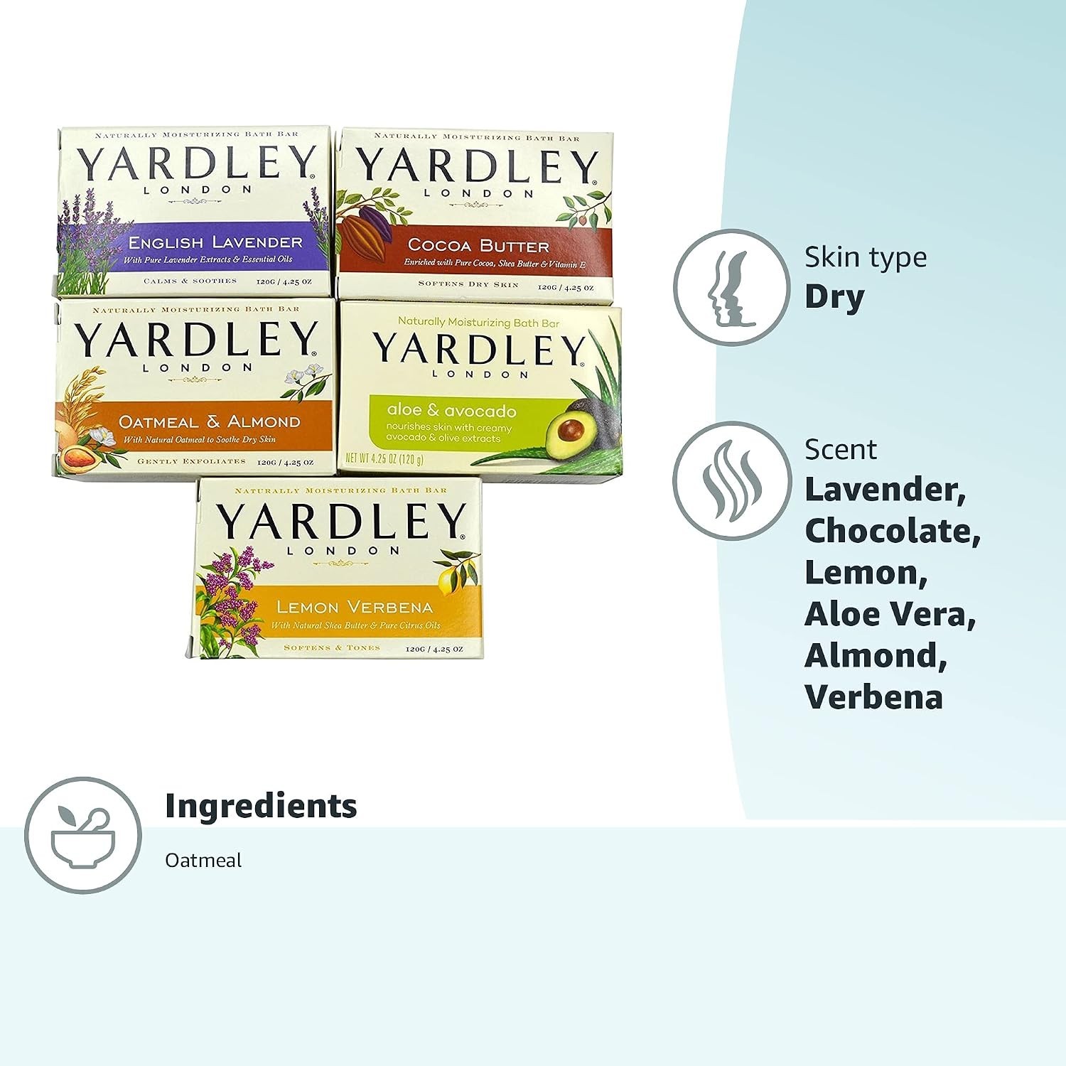 Yardley London Soap Bath Bar Bundle – 10 Bars Total / 2 Of Each