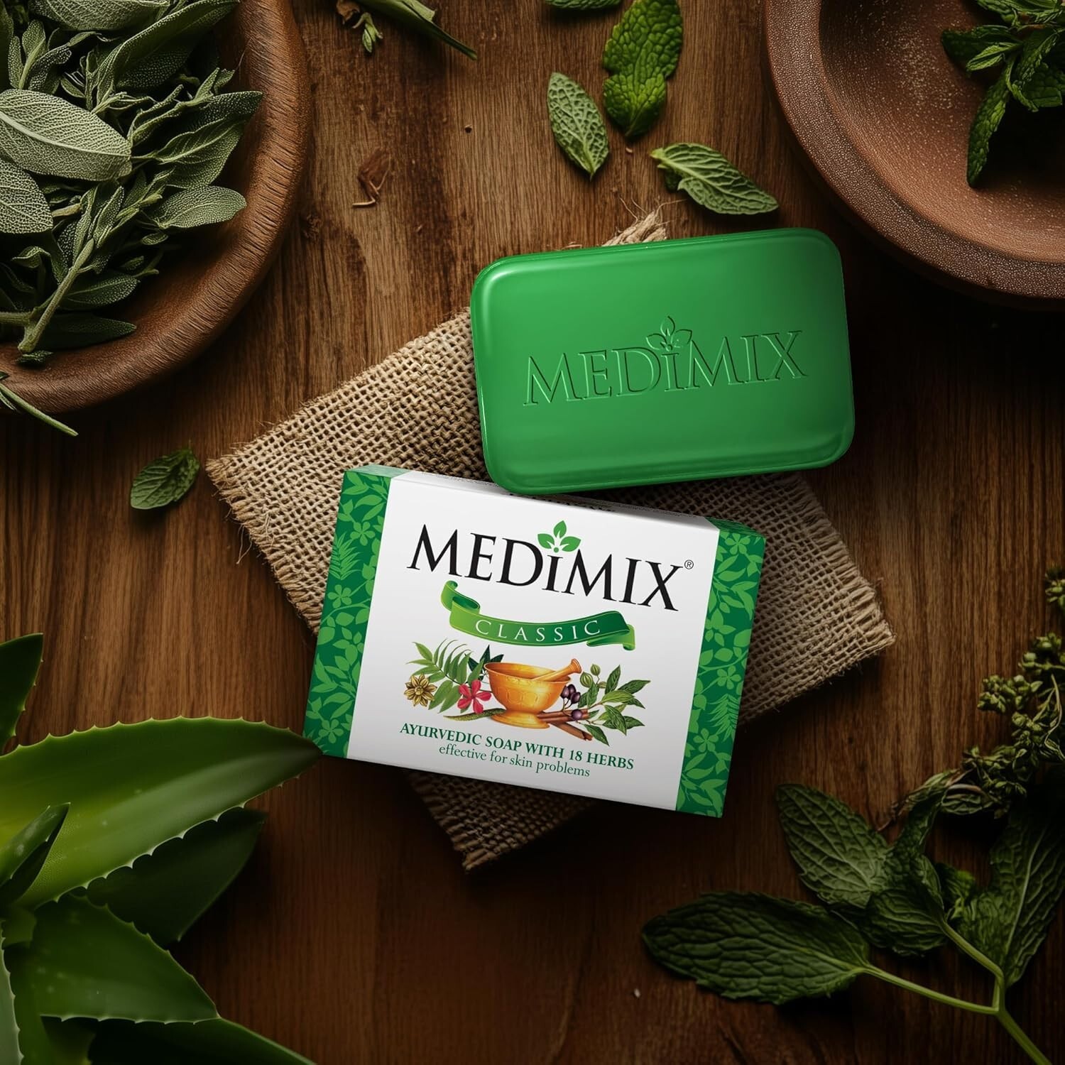 Medimix Classic Ayurvedic Soap with 18 Herbs 150g Buy 4 Get 1 (Pack of 5)