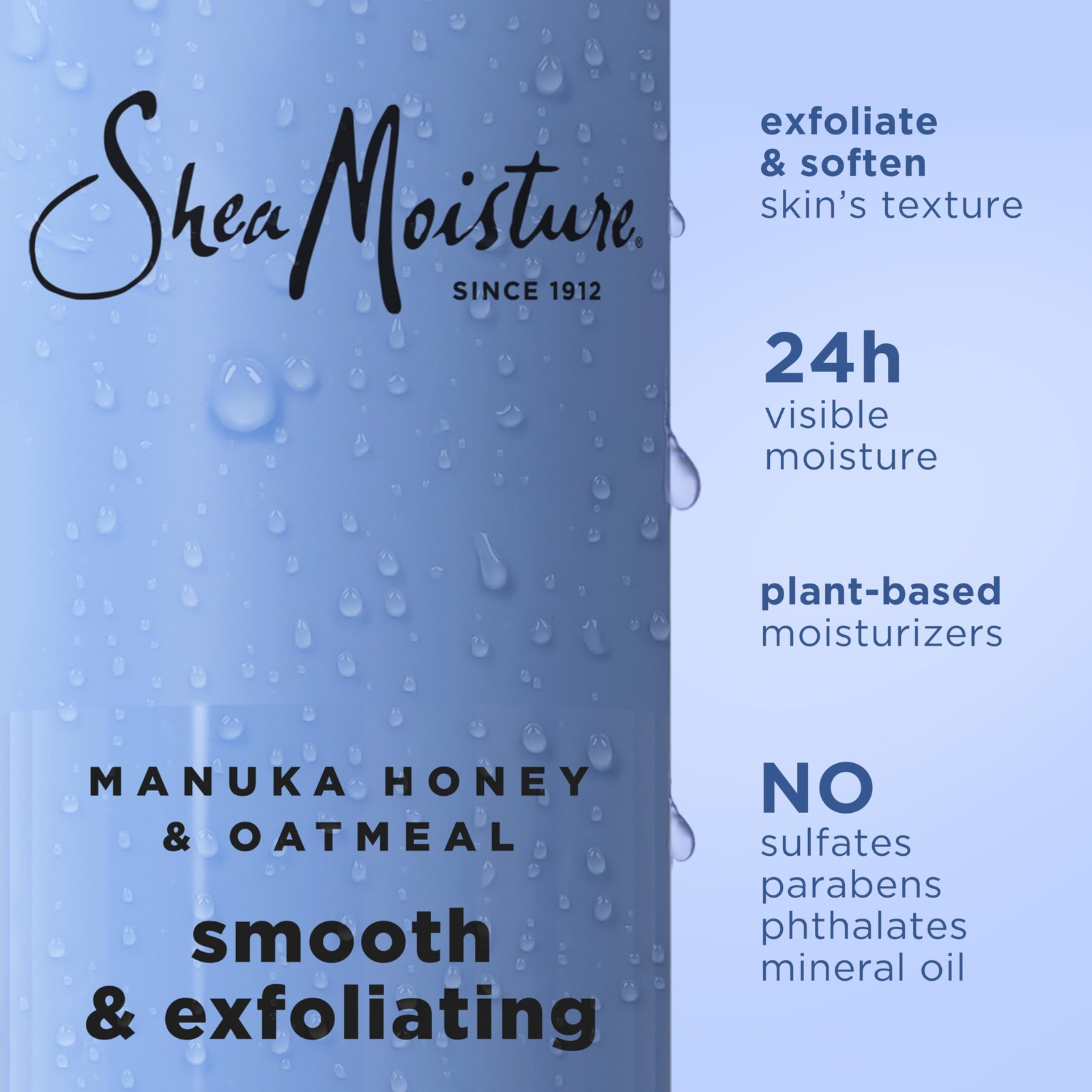 SheaMoisture Manuka Honey Oatmeal Body Wash 18 Fl Oz (Pack of 1), White