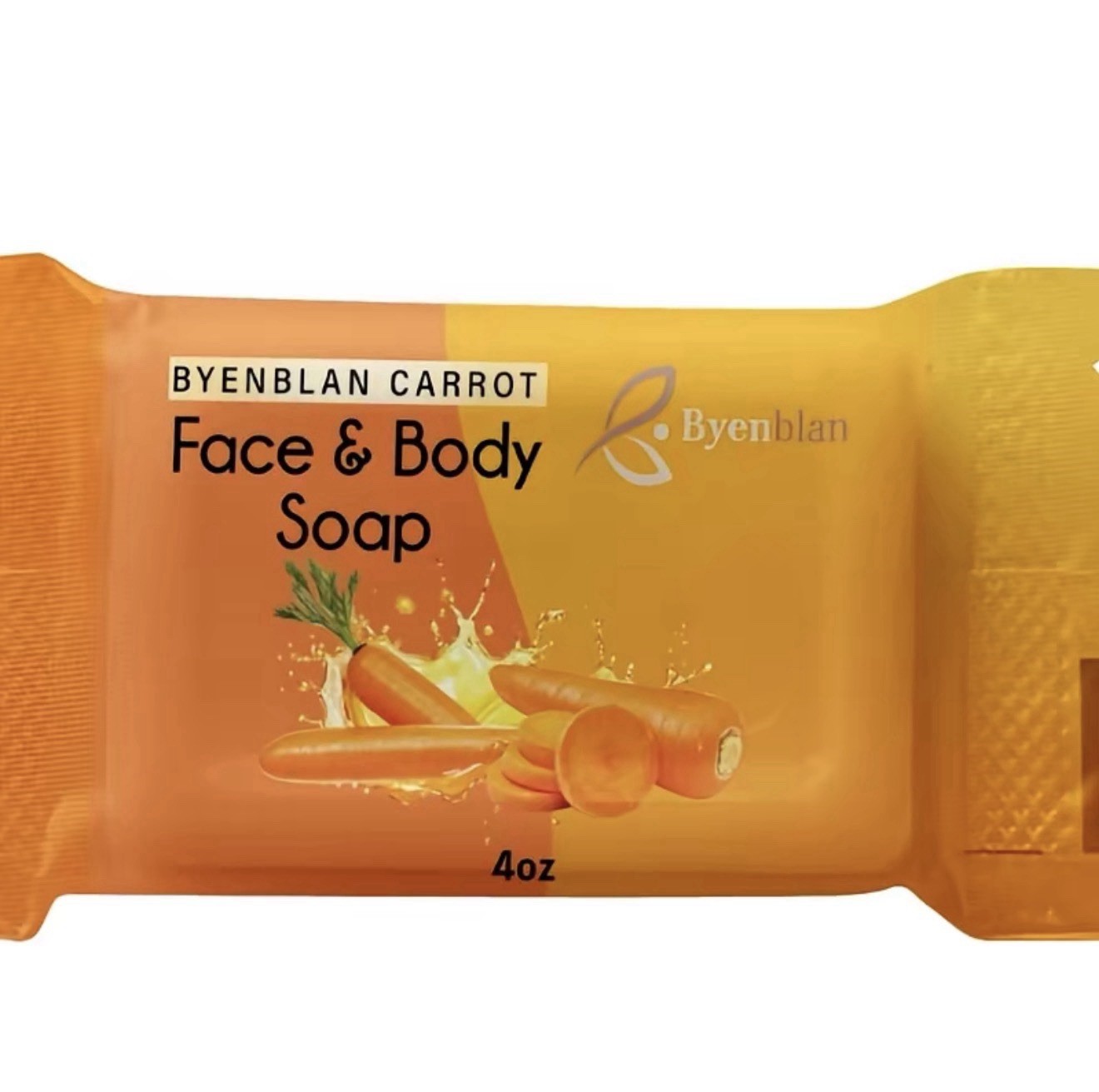 Byenblan All Natural Face & Body Soap Bar, Carrot Scent, Papaya Extract 4 oz
