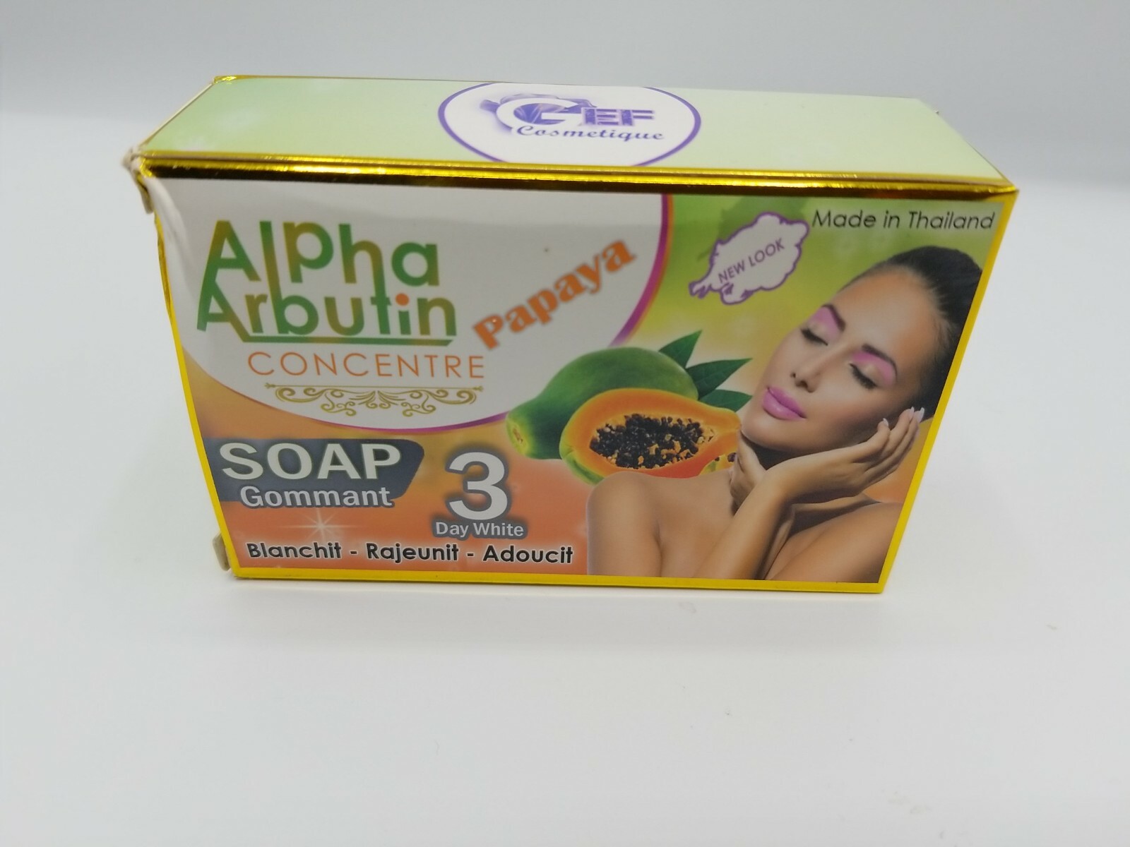 Alpha Arbutin Concentre Papaya Soap Gommant 3 Day White 200g