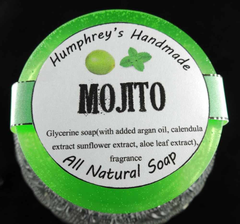 Men’s MOJITO Shave Soap Bar, Women’s Unisex Glycerin, Beard Wash Lime Peppermint