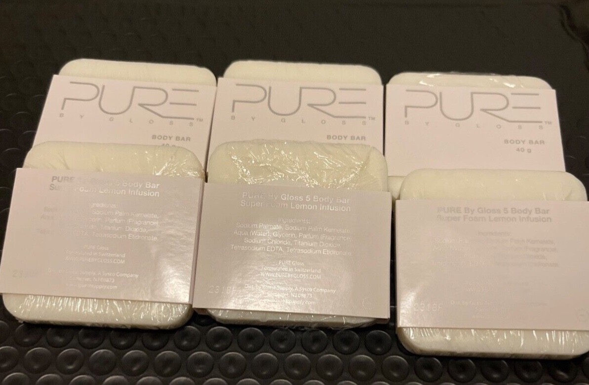 6 Bars Pure By Gloss FACE Soap Super Foam Lemon Infused 40g