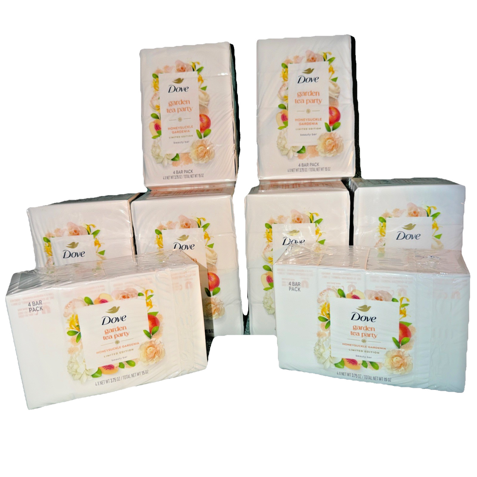 40 LIMITED EDITION Dove Garden Tea Party HONEYSUCKLE GARDENIA 40 Beauty Bars