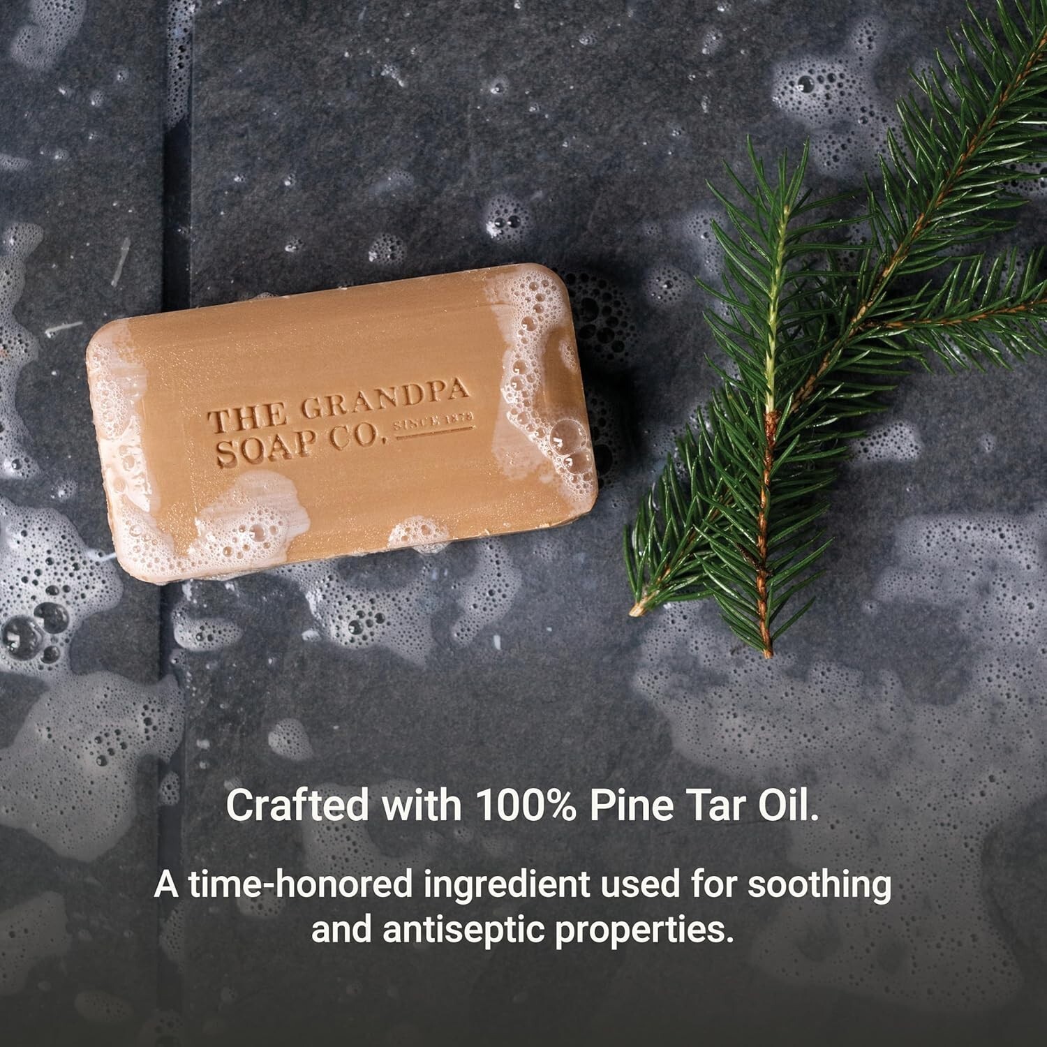 Pine Tar Bar Soap for Men-3in1 Cleanser, Deodorizer & Moisturizer, 8 Pk x 4.25Oz