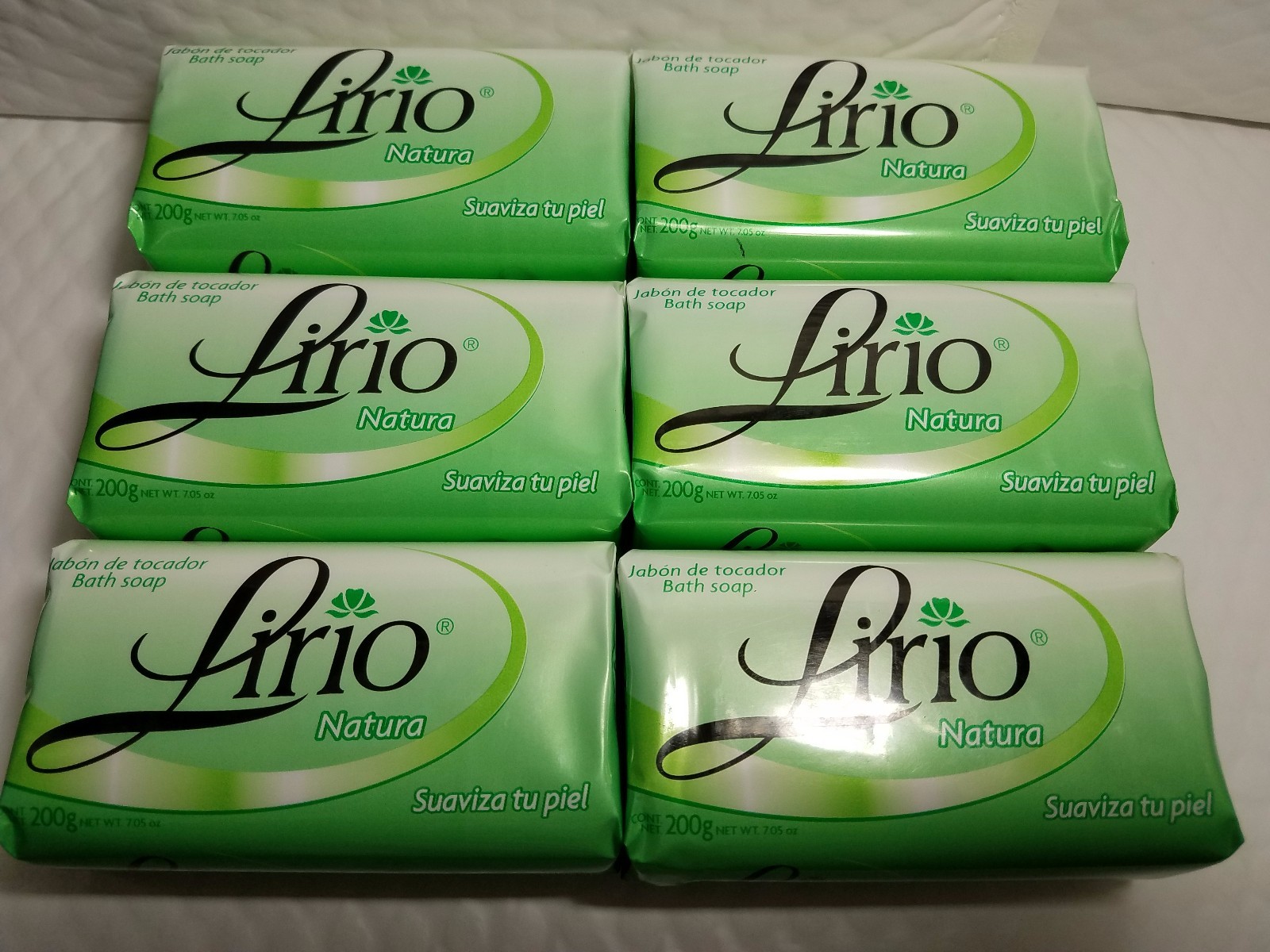 6 PACK LIRIO NATURA BATH SOAP BIG SIZE 200 GR 7 OZ RARE HOT SALE SKIN CARE