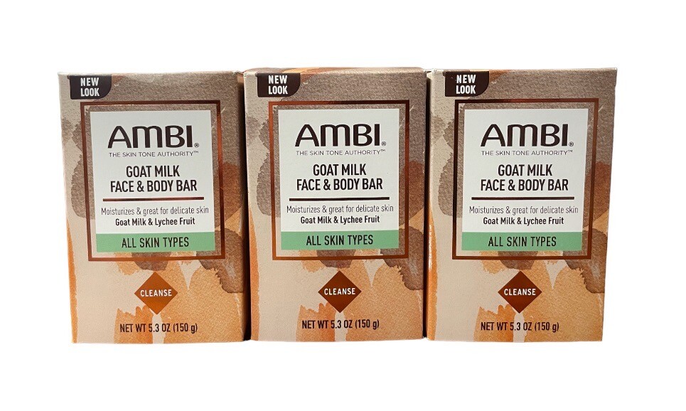 AMBI GOAT MILK FACE & BODY BAR ALL SKIN TYPES { 3 } 150 ML Each