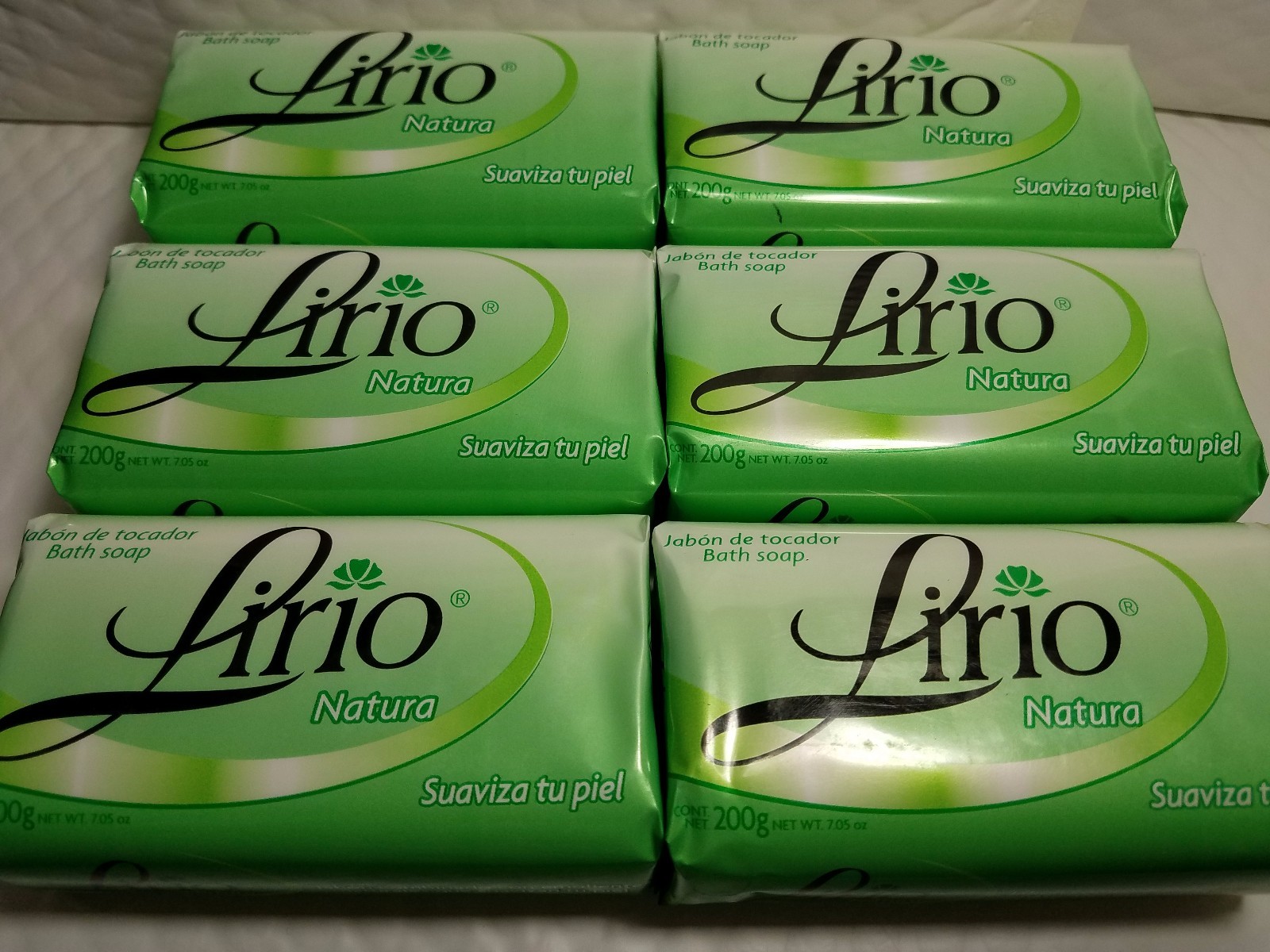6 PACK LIRIO NATURA BATH SOAP BIG SIZE 200 GR 7 OZ RARE HOT SALE SKIN CARE