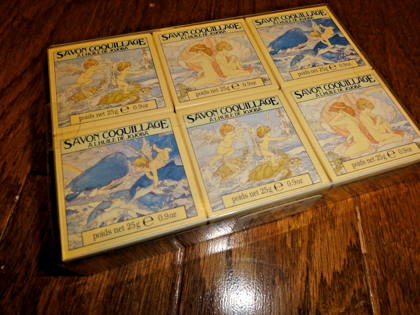 Vintage Crabtree & Evelyn London Sea Shell Soap Jojoba Oil Gift Set 6 Bars NOS