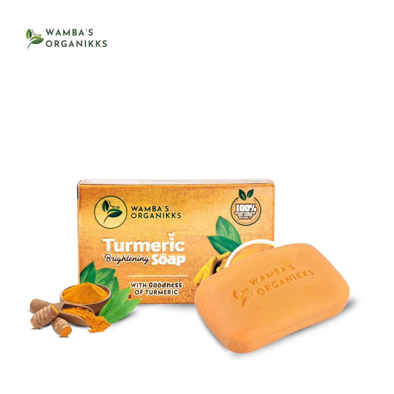 Turmeric + Kojic Brightening Soap, Reduces Acne, Scars & Blemishes 100g | 3.38oz