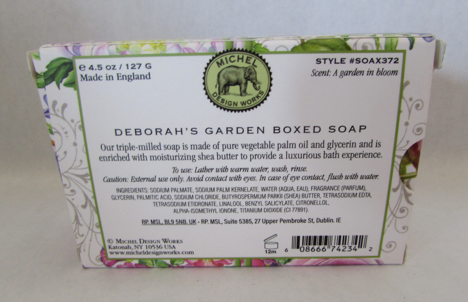 Michel Design Works Scented Shea Butter Bar Bath Soap Deborah’s Garden 4.5oz