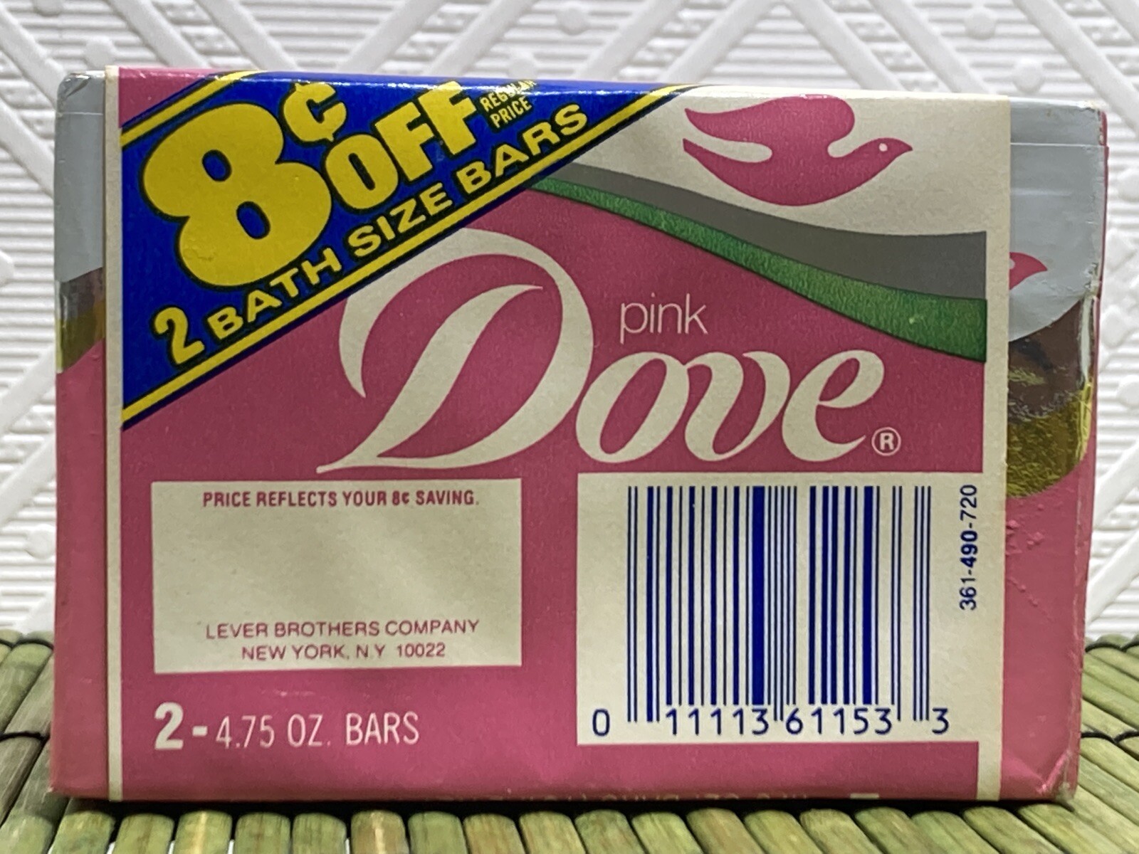 Dove Pink Bar Soap 1/4 Moisturizing Cream Foil Pack of 2 NEW 4.75 OZ Lever Bros.