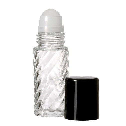 30 ml Extra LARGE Roller Bottle, 1oz. Cologne Travel Bottle, Clear Swirl 6 PACK