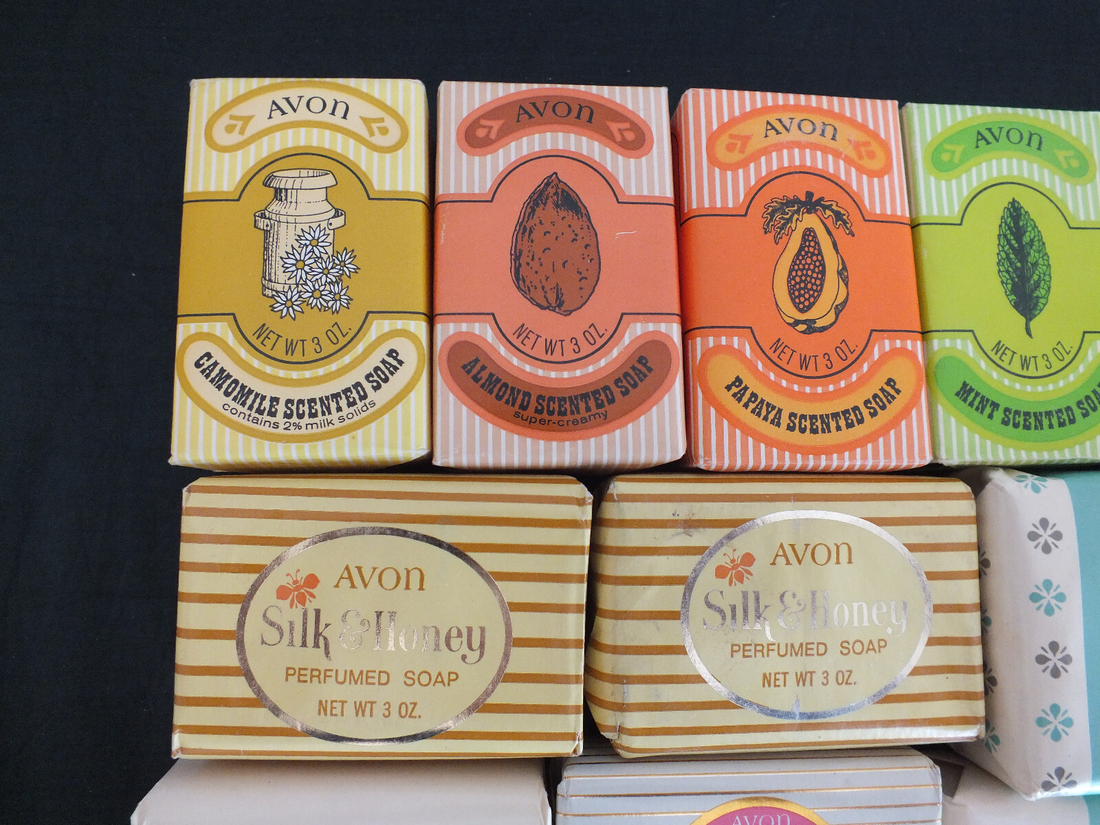 13 NOS Avon Asst BAR SOAP SSS Silk Honey Complexion Clear Oat skin vtg 1970s NIB