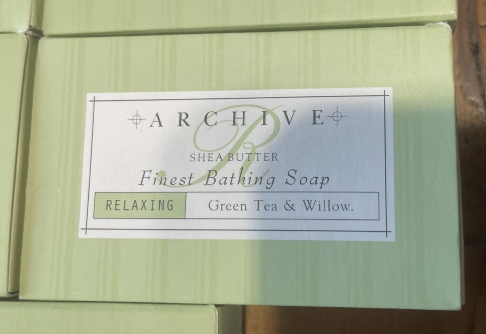 Archive Shea Butter Relaxing Green Tea & Willow Bath Soap – 2 oz Each (Lot of 7)