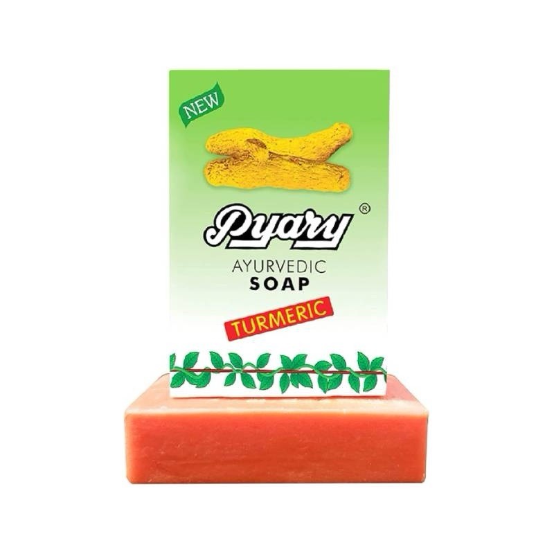 Pyary Ayurvedic Turmeric 100% Vegetable Rectangular Soap for Body, Face, Hands