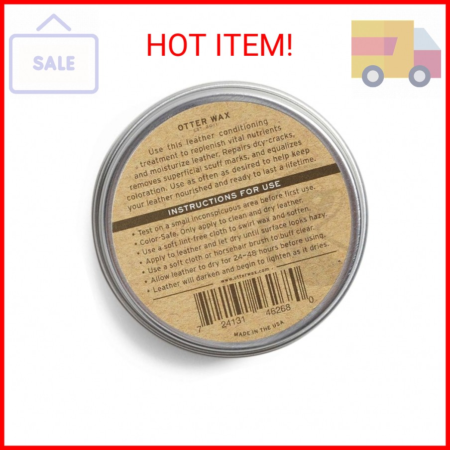 Otter Wax Leather Salve | 2oz | All-Natural Universal Conditioner | Made in USA