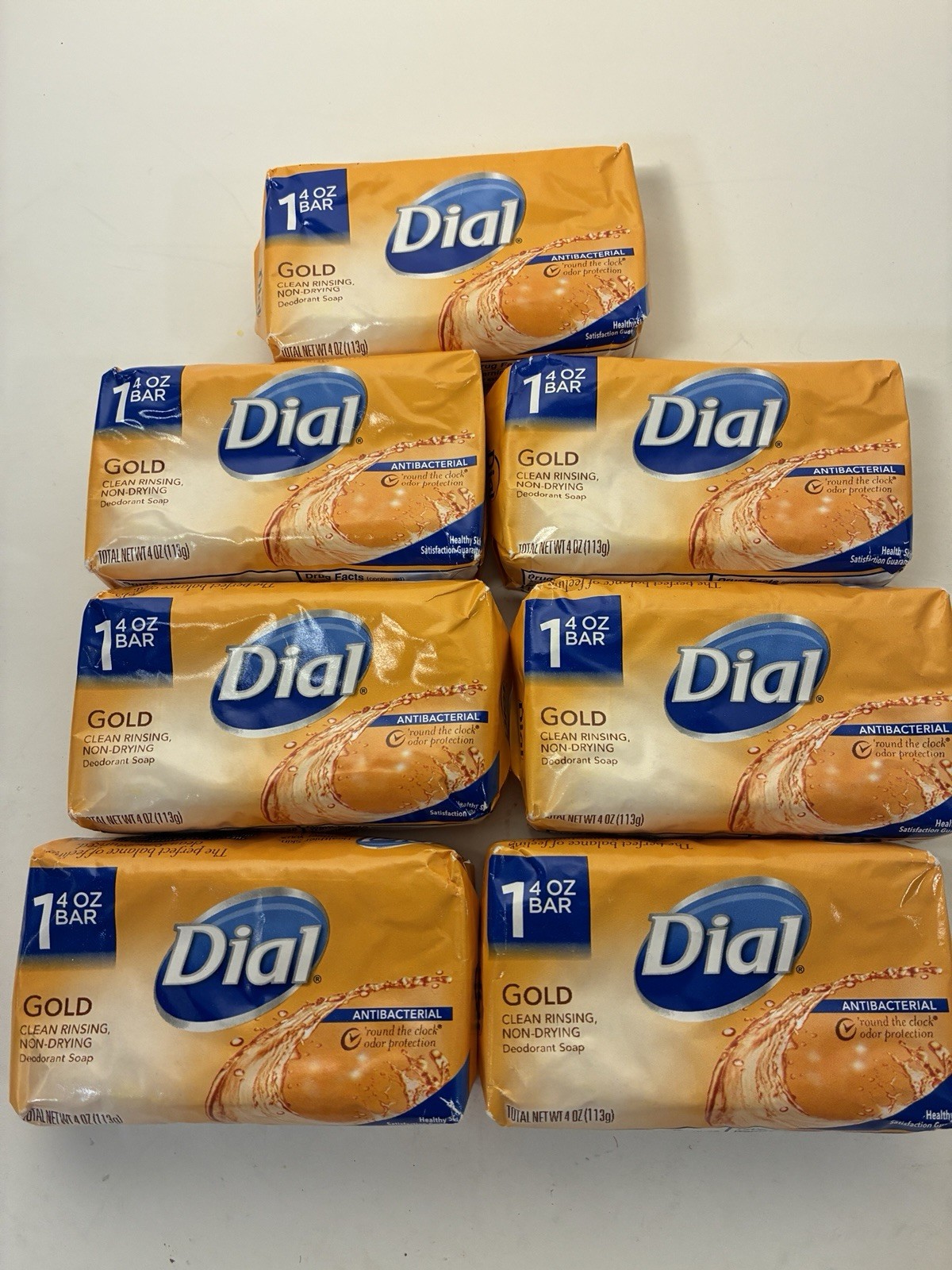 7 Dial Gold Antibacterial Deodorant Bar Soap 4 oz Non Drying Old Formula Sealed