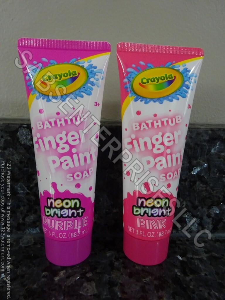 12 Crayola Kids Bathtub Finger Paint Soap Neon Bright 7 Purple & 5 Pink 3 FL oz.