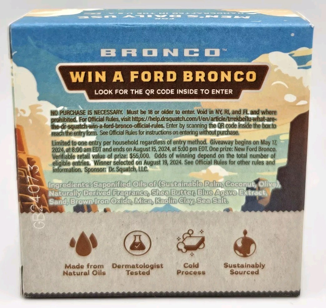Lot Of 2 New Dr. Squatch Limited Edition Soap Bars FREEDOM FRESH & BRONCO BRICC