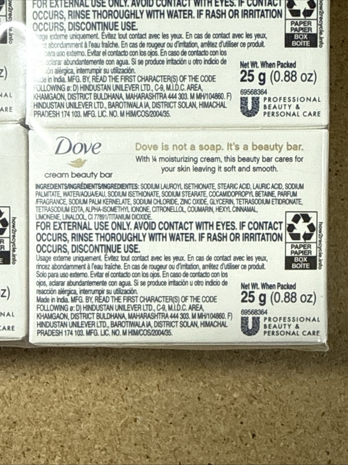 (48) Dove Cream Beauty Bar Travel Size 0.88 oz each, 25g Travel, Hotel